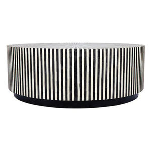 Mesa de centro metálica de alta gama en oferta, con revestimiento negro, para decoración de sala de estar, de forma redonda. - Product Image 3