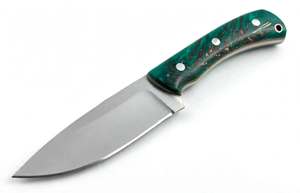 Cuchillo utilitario de hoja fija hecho a mano con mango de resina verde en forma de piña, herramienta para cortar de acero inoxidable. - Product Image 6