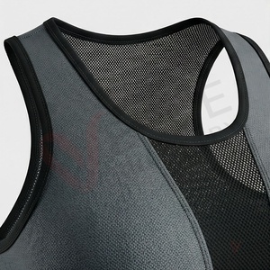 Conjunto de yoga de 2 piezas para mujer, top corto de malla sin mangas, leggings largos de cintura alta - Product Image 4