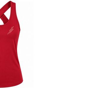 Camiseta Deportiva Personalizada para Mujer, Color Rojo, Estilo Racerback, Sin Mangas, Absorbe la Humedad, para Gimnasio, Yoga, Fitness, Running, Deportes, Diseño Personalizado OEM - Product Image 4