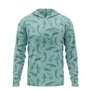 Sudadera con Capucha de Manga Larga para Hombre, Diseño Personalizado, Protección Solar UPF 50, Secado Rápido, Camisa de Pesca de Poliéster - Product Image 4