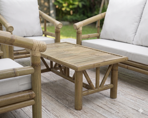 Modern Natural Bamboo Rattan Patio Furniture Set Outdoor Garden <b>Sofa</b> With <b>Waterproof</b> Cushion Eco Friendly Living Room Furniture - Product Image 4