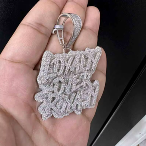 Custom <b>Silver</b> Plated 925 <b>Silver</b> Moissanite Hip Hop VVS Diamond Letter Pendant Iced Luxury Jewelry OEM Wholesale - Product Image 1