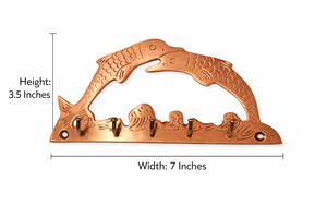 SHUBHAM Handmade Brass Double Fish <b>Key</b> Holder Wall Mounted Fish <b>Key</b> Rack Decorative Brass <b>Key</b> <b>Hanger</b> Home Entrance Organizer - Product Image 4