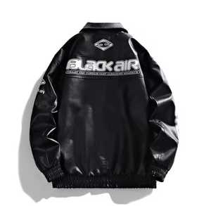 Men's Genuine Leather <b>Jacket</b> <b>Red</b> Stand Collar Zipper Closure <b>Waterproof</b> Slim Casual Streetwear Windproof Autumn Regular Length - Product Image 3
