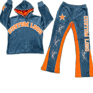 Wholesale Solid Winter Heavyweight Cotton Fleece Tracksuit - Oversized Baggy Drop Shoulder Hoodie and <b>Sweatpants</b> <b>Set</b> for Men - Product Image 4