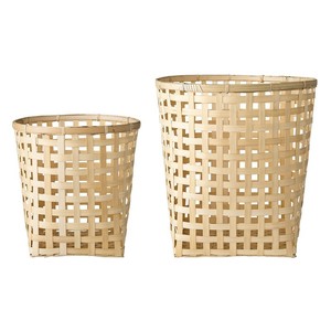 Eco-friendly <b>Bamboo</b> Laundry <b>Basket</b> with Handles Sustainable Colorful Woven Nesting Flower Pot From Vietnam For Home Storage - Product Image 6