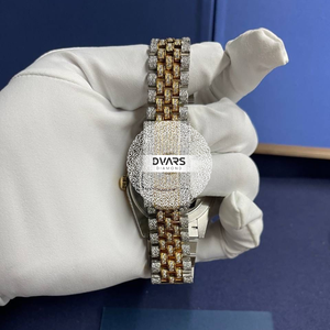 Reloj Personalizado con Moissanita VVS, Reloj Completamente Cubierto de Piedras, Chapado en Oro sobre Plata 925, Reloj de Joyería de Lujo para Hombre y Mujer, Estilo Hip Hop, MOQ 1 Pieza - Product Image 2
