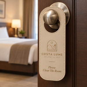 Vente en gros de panneaux de porte en cuir personnalisés pour hôtel, panneaux « Ne pas déranger », logo personnalisé, fabricant OEM, fournisseur - Product Image 2