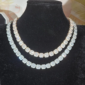 Collar de tenis de plata de ley 925 con moissanita y diamantes, cadena de eslabones estilo hip hop, joyería de lujo para hombres y mujeres - Product Image 3
