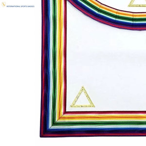 Épingle de sécurité en peau d'agneau de qualité supérieure pour tablier maçonnique, accessoire cérémoniel brodé, artisanat raffiné, finition élégante - Product Image 5