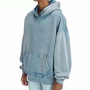 เสื้อฮู้ดดี้โอเวอร์ไซส์สไตล์ดิสเทรส ผลิตจากผ้าฝ้ายพรีเมียม พร้อมการซักแบบพิเศษ ดีไซน์ขาดๆ แต่งลายปัก พิมพ์ลาย และรับผลิตแบบ Private Label - Product Image 3