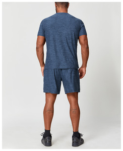 Ensemble de shorts décontractés pour hommes Ville Sports, été, uni, en spandex/coton, tricoté, respirant, 300g, séchage rapide, vêtements de sport pour la gym et le fitness - Product Image 3