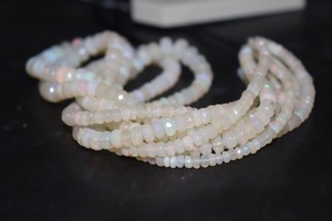 Cuentas facetadas de ópalo natural etíope AAA de 5-7 mm, 14 pulgadas, ópalo blanco para la fabricación de joyas a precio mayorista. - Product Image 2