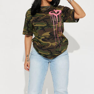 T-shirts pour femmes de qualité supérieure 100% coton, t-shirts oversize délavés, t-shirts décontractés à épaules tombantes, manches courtes, t-shirts unis - Product Image 1