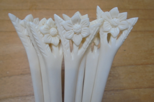 Bâtonnet à cheveux en os massif |   Porte-chignon naturel poli - Product Image 6