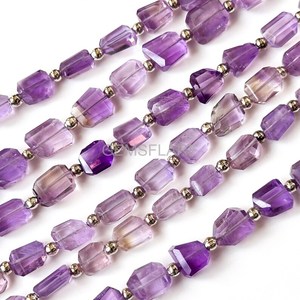 Natural Purple Amethyst Faceted Tumble Gemstone Beads Wholesale Amethyst Loose Nuggets Beads 5x7-6x8MM 8 Inch For Jewelry Making - Product Image 6