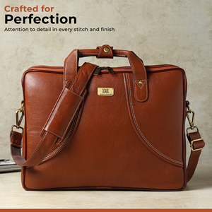 WRIZA Genuine Leather Hard Laptop <b>Bag</b> Crossbody Modern Fashion Classic Unisex RFID Protection Water Resistant Durable Large - Product Image 2
