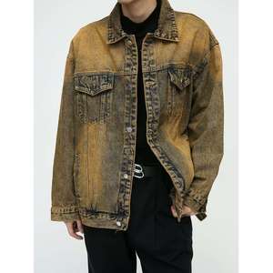 Chaquetas Vaqueras Vintage para Hombre, Chaqueta de Mezclilla con Bordado Personalizado de Fábrica, Alta Calidad, Color Negro 2026 - Product Image 2