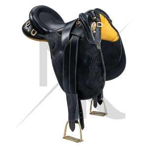 Sillín de cuero de vaca premium con guardabarros de madera para equitación de media raza, para trabajo ganadero competitivo, sillín profesional australiano para ganado. - Product Image 2