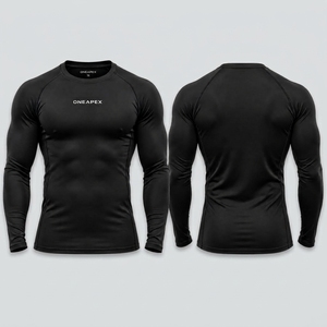 Men <b>Compression</b> T <b>Shirt</b> <b>Black</b> Long Sleeve Athletic Gym Training Sportswear Custom Logo Fitness Running Workout <b>Shirt</b> - Product Image 2
