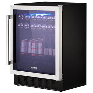 24 \ "frigorifero per bevande da incasso con luce a LED blu lucchetto per bambini ripiani regolabili per 154 capacità del dispositivo di raffreddamento - Product Image 1