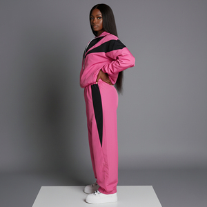 Customized 100% nylon women's tracksuit Oversized Drop Shoulder 2 color Custom Screen Printed Logo Streetwear ladies 2 piece <b>set</b> - Product Image 5