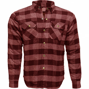 Veste en flanelle de protection pour homme, marque privée, épaisse, style motard - Product Image 1