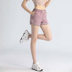 Jupe-short décontractée taille haute pour femme en mélange polyester/coton tricoté, teinte unie, avec poches et taille élastique, respirante - Product Image 5