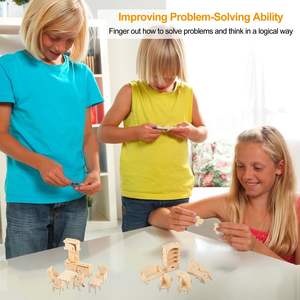 Set de Modelos de Muebles en Miniatura de Madera 3D, Rompecabezas de Casa de Muñecas de Madera 3D - Product Image 3