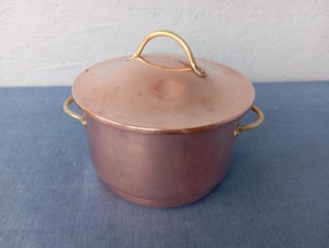 Highest Strengthen Copper <b>Soup</b> <b>Pot</b> with Lid Vintage Design Single Handle Oven Safe for Gas and Induction Cooker - Product Image 4
