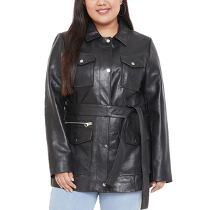 Veste en cuir pour femme, style motard ajusté, chic et durable, finition lisse de qualité supérieure, style vintage élégant, Solid Trader - Product Image 1