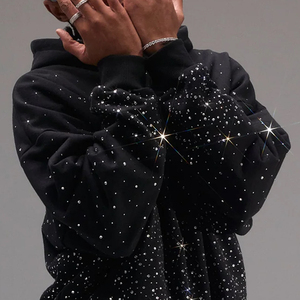 Top Trending Breathable <b>Rhinestone</b> <b>Hoodies</b> For Men Best Clothing Manufacturers Custom Streetwear Men Pullover Hoodie - Product Image 6