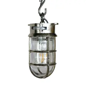 Industrial Pendant Light in Nautical Style with copper Cage
