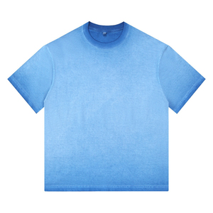 T-shirt Homme Oversize Personnalisé en Coton Épais, Style Vintage Délavé à l'Acide, Col Rond, Manches Courtes, Streetwear - Product Image 1