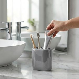 Hot Selling Gray Marble <b>Bathroom</b> <b>Accessories</b> <b>Set</b> with Stainless Steel Pump Use For Home and Restaurant - Product Image 2