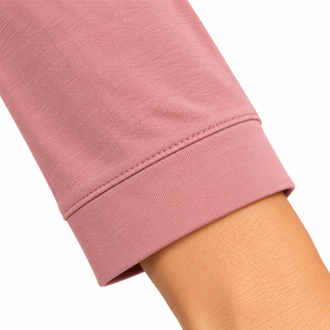 Conjunto de Pijama Rosa Polvoriento para Mujer, Manga Larga, Cuello en V, Pantalones de Pierna Recta, Ropa de Dormir Casual de Dos Piezas, Venta al Por Mayor, OEM, ODM, Ropa B2B - Product Image 6