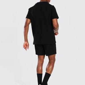 Ensemble deux pièces homme : T-shirt et short délavés, effet délavé, toucher doux, logo personnalisé - Product Image 3