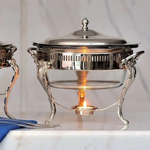 Calentador de Comida Tipo Buffet para Hotel, con Base de Acero Inoxidable, Cubierta Antiadherente, Duradero, 31 cm de Diámetro, Estilo Lujoso de Oriente Medio, para Catering - Product Image 1