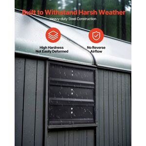 Ventilatore da Parete con Serranda da 12 Pollici, Controllo Velocità Variabile, 1100 CFM, Motore AC, Acciaio Resistente per Ventilazione Sottotetto - Product Image 4