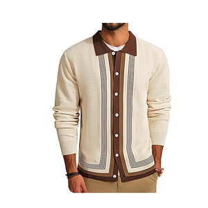 Suéter tipo cárdigan clásico de punto con botones para hombre - Product Image 1