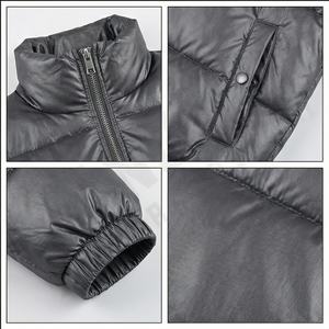 Chaqueta acolchada de invierno Unisex para mujer, tela de poliéster impermeable con revestimiento frontal, cuello redondo, estilo Moto y Biker - Product Image 4