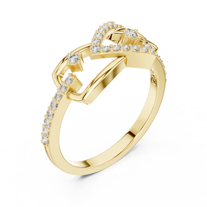 ETERNAL FLOW LAB GROWN DIAMOND <b>RING</b> <b>SET</b> 18KT YELLOW <b>GOLD</b> for ENGAGEMENT WEDDING VALENTINE DAILY USE WOMEN MINIMALIST BRILLIANT - Product Image 4