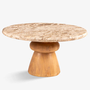 ชุดโต๊ะกาแฟตกแต่งบ้านแบบซ้อนสามชิ้น หน้าโต๊ะหินอ่อนลายต่างกัน พร้อมฐานและโครงสร้างไม้กระถินณรงค์แข็งแรง - Product Image 4