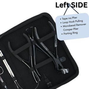 Salon Hair Extension Accessories Set Flat Crimping Plier Tap In Plier Microbead Remover Hair Loop Hook Threader Curved <b>Needles</b> - Product Image 3