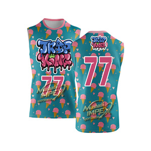Mashadi IMPEX JRKP YSAR Sublimated Flag Football Jersey Set 77 <b>Ice</b> for Pattern Sleeveless Quick Dry Unisex Children - Product Image 5