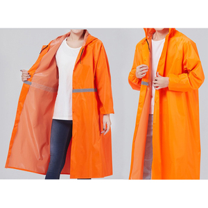 Protective Orange Rain Jacket Waterproof Hooded <b>Long</b> <b>Coat</b> for Men Reflective Safety Strip Rainwear Outdoor Workwear New Fashion - Product Image 3