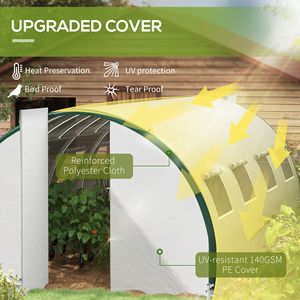 20X10 'X 6.6' Tunnel bianco Walk-In serra 8 Mesh finestre e 2 porte incernierate casa pianta calda per giardini - Product Image 3