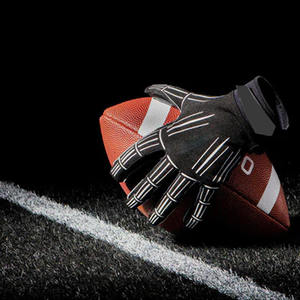 Black Outdoor Sports Gloves With White Stripe Pattern Durable Classic Style Football Equipment - Product Image 3