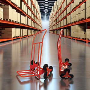 Red Tayo Durable <b>Foldable</b> Steel Three-Wheel Hand <b>Cart</b> with Platform Design for Industrial Use - Product Image 2